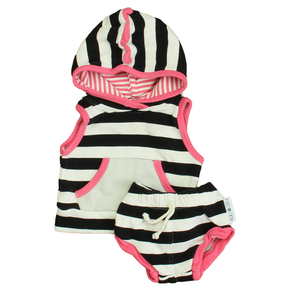 Purl Lamb Girls White | Black | PInk Apparel Sets size: 0-6 Months